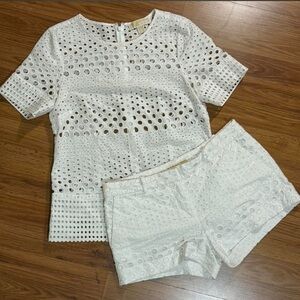 Michael Kors White Eyelet Top